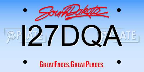 I27DQA South Dakota License Plate