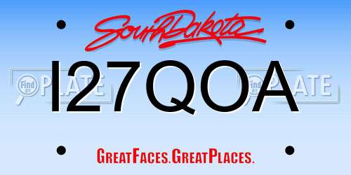 I27QOA South Dakota License Plate