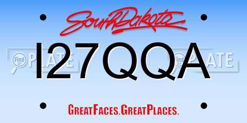 I27QQA South Dakota License Plate