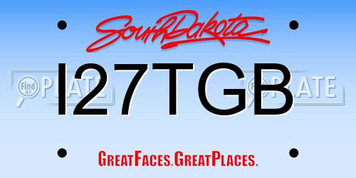 I27TGB South Dakota License Plate