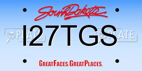 I27TGS South Dakota License Plate