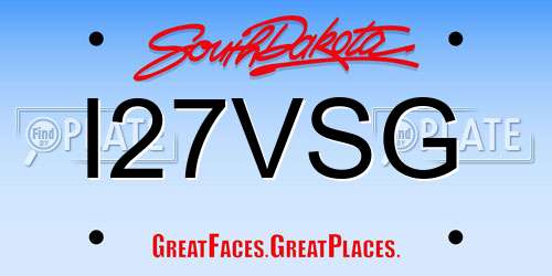 I27VSG South Dakota License Plate