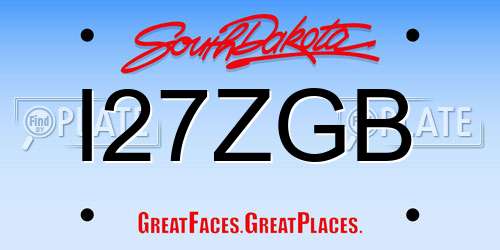 I27ZGB South Dakota License Plate