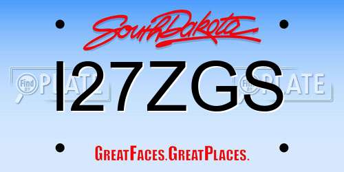 I27ZGS South Dakota License Plate