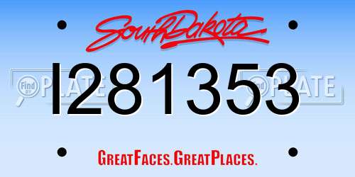 I281353 South Dakota License Plate