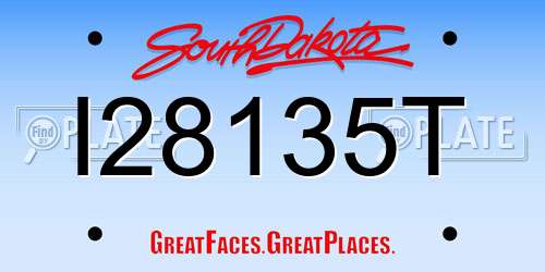I28135T South Dakota License Plate