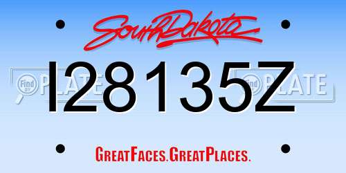 I28135Z South Dakota License Plate