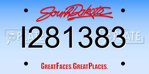 I281383 South Dakota License Plate