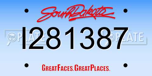 I281387 South Dakota License Plate