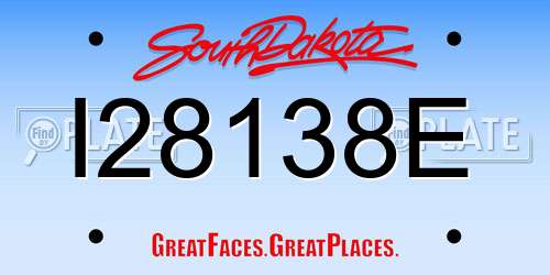 I28138E South Dakota License Plate
