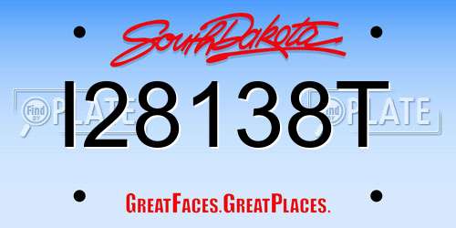 I28138T South Dakota License Plate