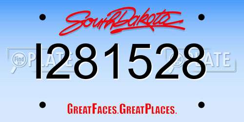I281528 South Dakota License Plate