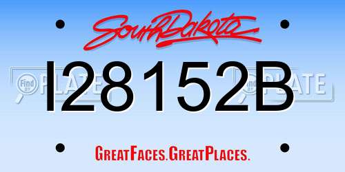 I28152B South Dakota License Plate