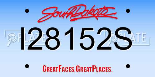I28152S South Dakota License Plate