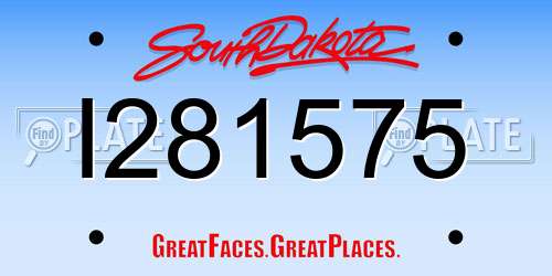 I281575 South Dakota License Plate