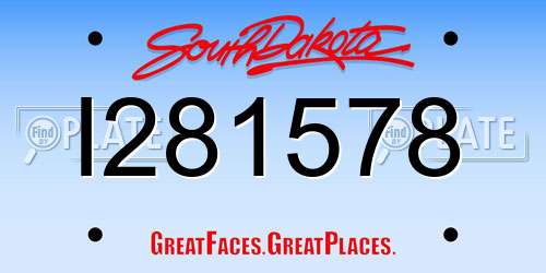 I281578 South Dakota License Plate
