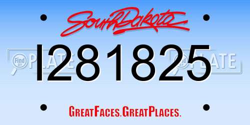 I281825 South Dakota License Plate