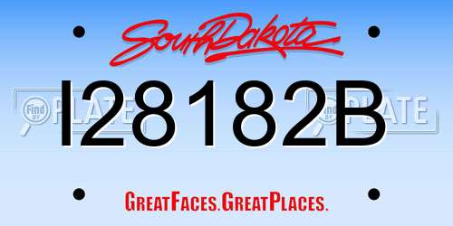 I28182B South Dakota License Plate