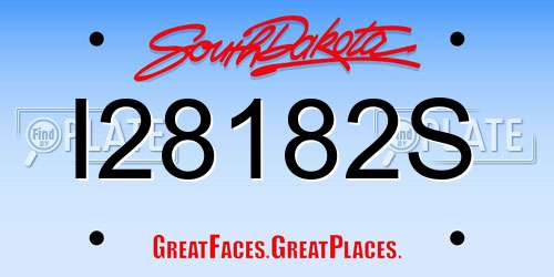 I28182S South Dakota License Plate