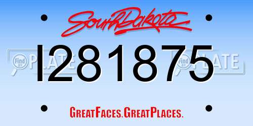 I281875 South Dakota License Plate