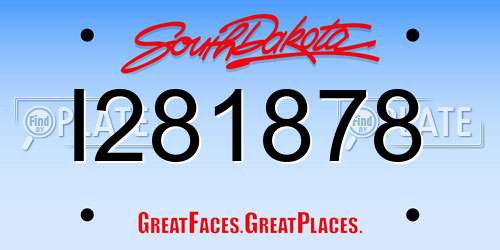 I281878 South Dakota License Plate