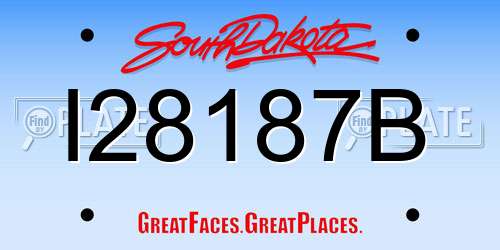 I28187B South Dakota License Plate