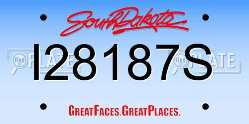 I28187S South Dakota License Plate