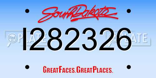 I282326 South Dakota License Plate