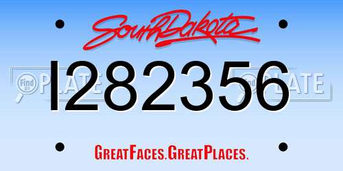 I282356 South Dakota License Plate