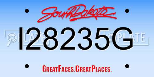 I28235G South Dakota License Plate