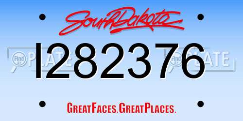 I282376 South Dakota License Plate