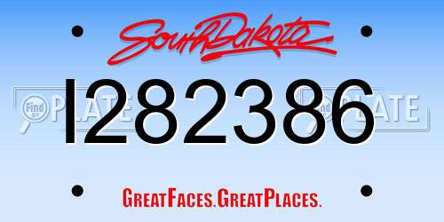 I282386 South Dakota License Plate