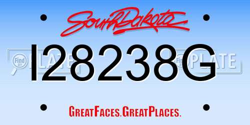 I28238G South Dakota License Plate