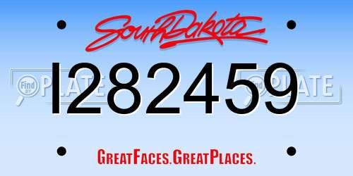 I282459 South Dakota License Plate