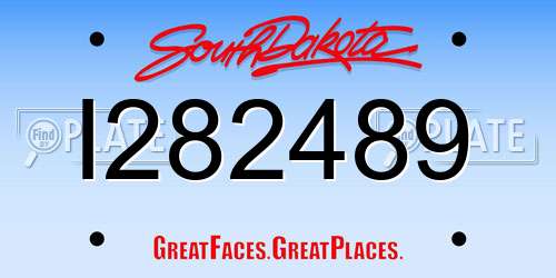 I282489 South Dakota License Plate