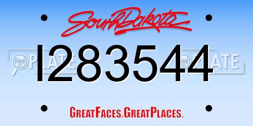 I283544 South Dakota License Plate