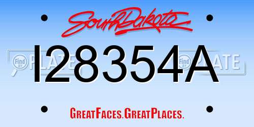 I28354A South Dakota License Plate