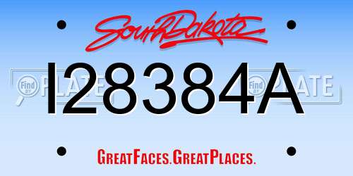 I28384A South Dakota License Plate