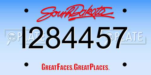I284457 South Dakota License Plate