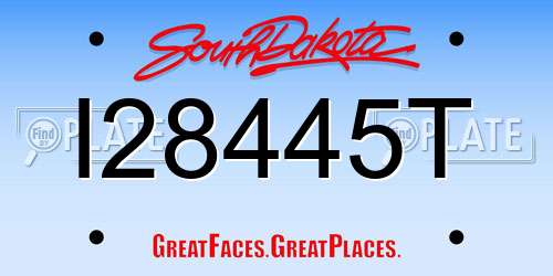 I28445T South Dakota License Plate