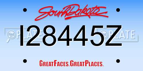 I28445Z South Dakota License Plate