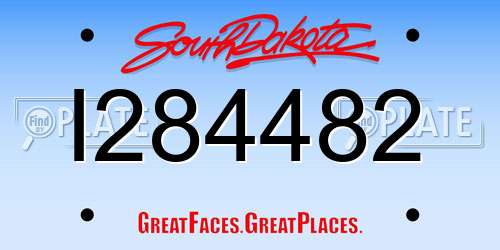 I284482 South Dakota License Plate