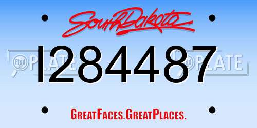 I284487 South Dakota License Plate