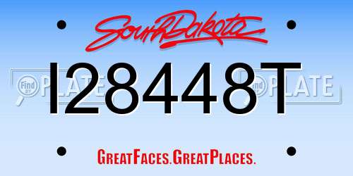 I28448T South Dakota License Plate