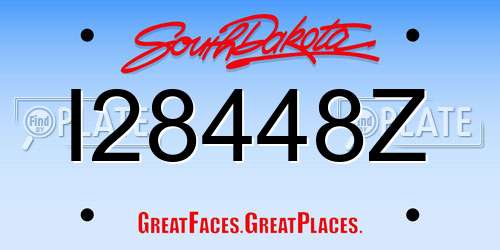 I28448Z South Dakota License Plate