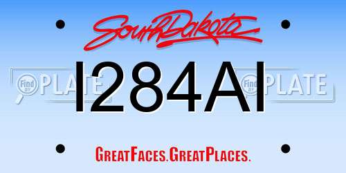 I284AI South Dakota License Plate