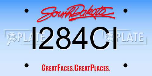 I284CI South Dakota License Plate