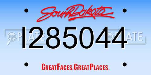 I285044 South Dakota License Plate