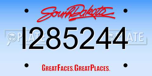 I285244 South Dakota License Plate