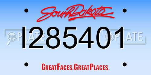 I285401 South Dakota License Plate